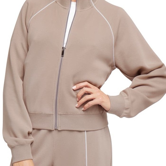 NWT Spanx Tan Zip-Up Track Jacket - Picture 2 of 15
